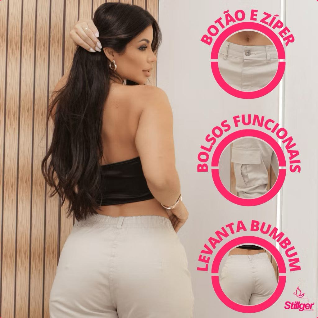 Calça cargo jogger feminina