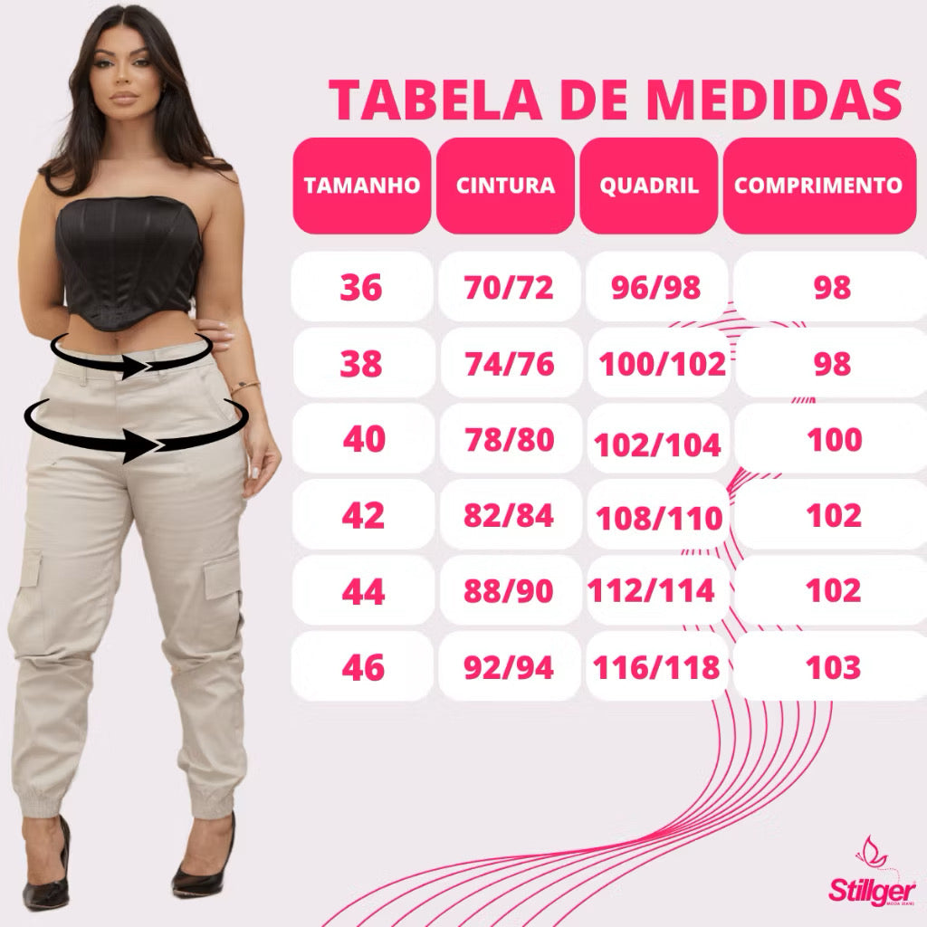 Calça cargo jogger feminina